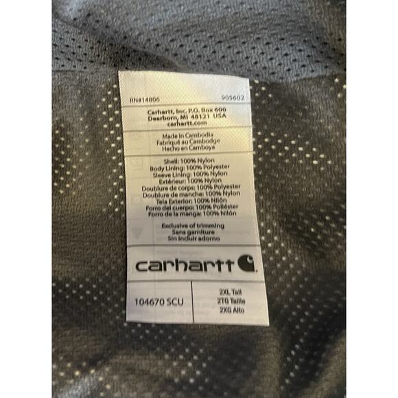 Carhartt Shoreline Storm Defender Jacket Mens 2XL Blue Loose Fit Heavyweight - Picture 4 of 5